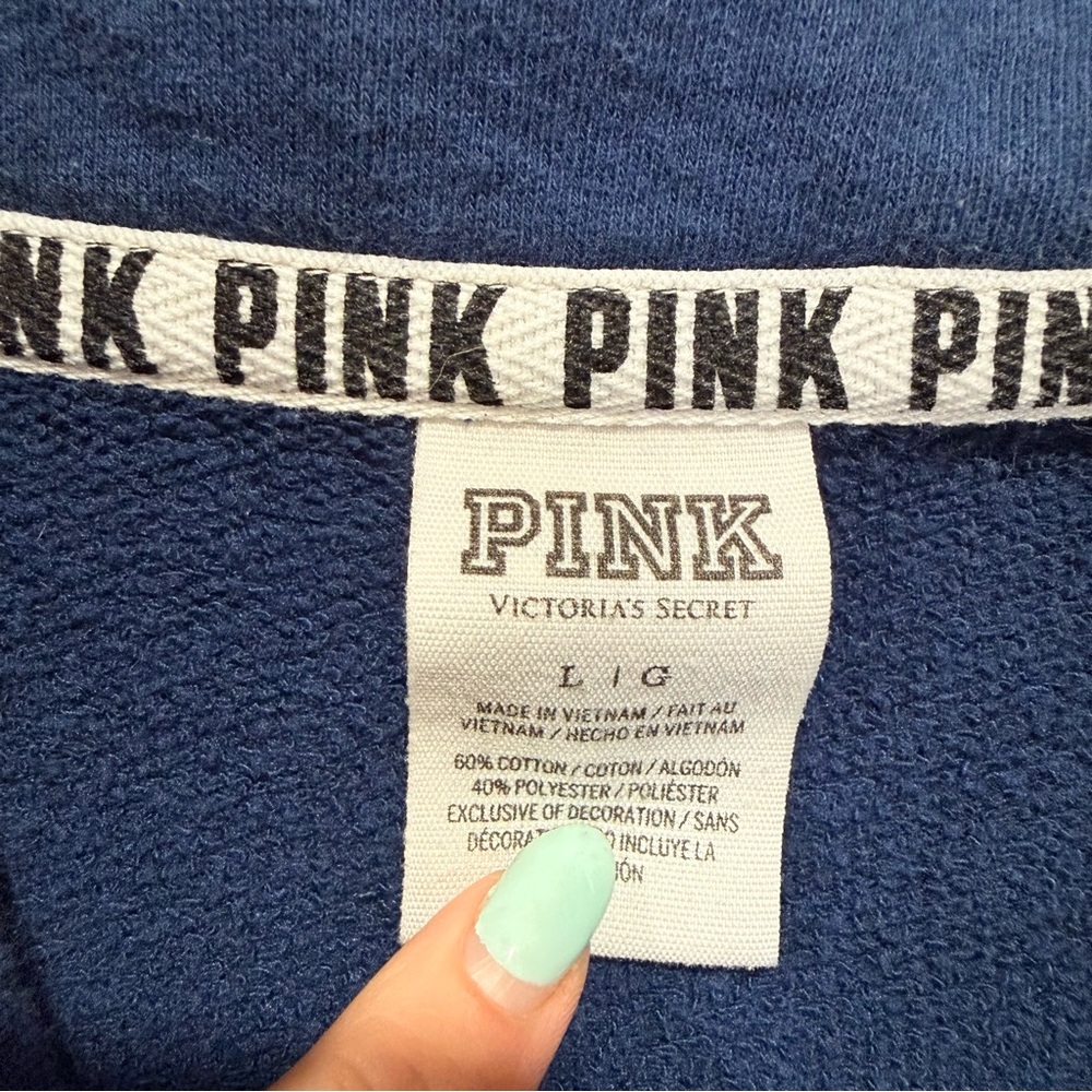 Victoria's Secret PINK Navy and White Logo Pullover - Picture 2 of 5